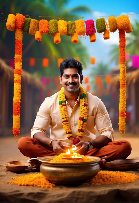 Pongal Celebration Images HD With People Background Img